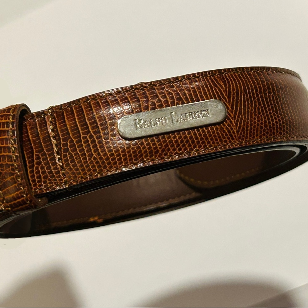 Ralph Lauren Light Brown Snakeskin Leather Belt
